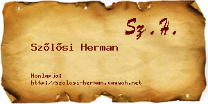 Szőlősi Herman névjegykártya